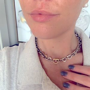 Vintage 2000 Tiffany & Co. Interlocking Hearts 925 Silver & 18k Yellow Gold Set